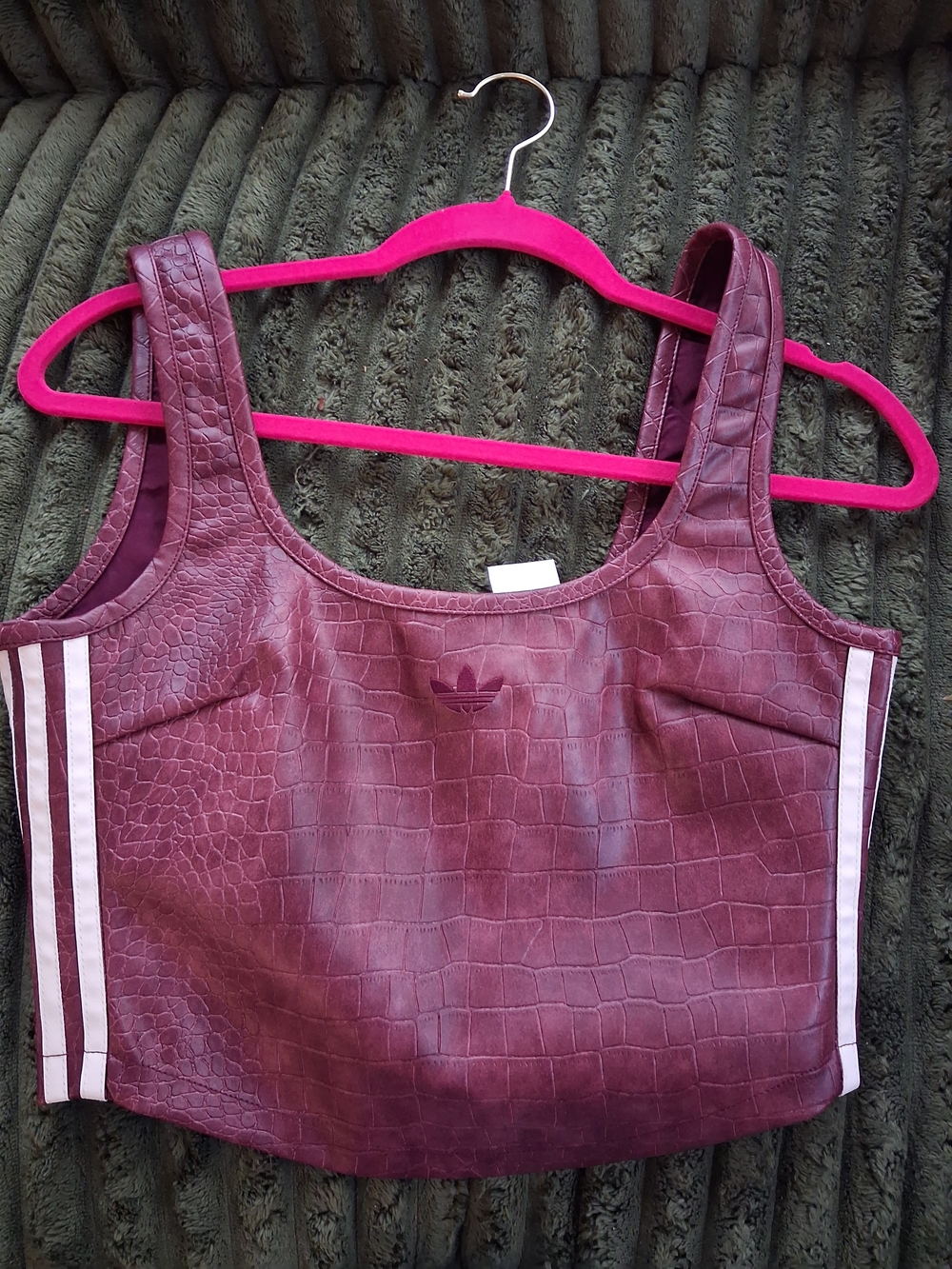 Adidas Women’s Burgundy Croc-Embossed Tank Top